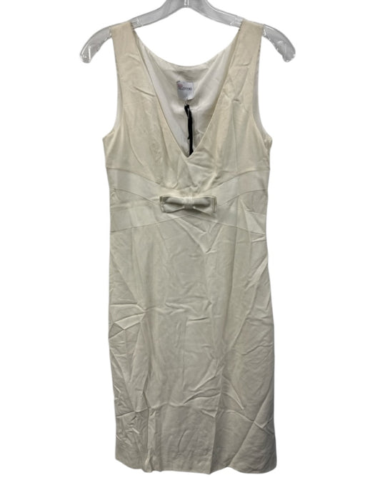 Red Valentino Size 40/2 Ivory Viscose Blend Sleeveless Bow Dress Ivory / 40/2