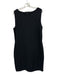 St. John Basics Size 14 Midnight Black Wool Blend Knit Sleeveless Back Zip Dress Midnight Black / 14