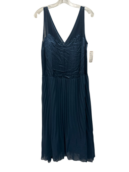 By Malene Birger Size 36 Navy Polyester Sleeveless Draped Pleated Dress Navy / 36