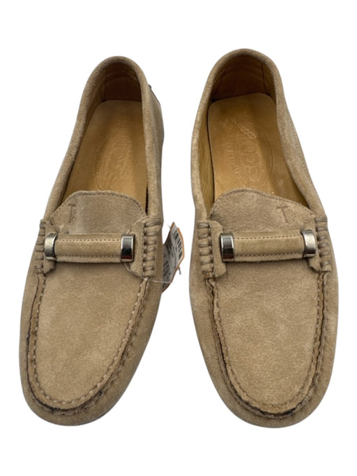 Tod's Shoe Size 35 Beige Suede SHW Driver Moccasin Loafers Beige / 35