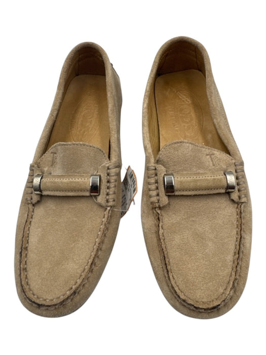 Tod's Shoe Size 35 Beige Suede SHW Driver Moccasin Loafers Beige / 35