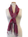 Paul Smith Pink, Red, Gray Cotton & Silk Stripe Tassels Rectangle scarf Pink, Red, Gray