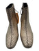 Gold&Rouge Shoe Size 42 Gold & Black Fabric Metallic Ankle Block Heel Booties Gold & Black / 42