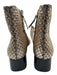Gold&Rouge Shoe Size 42 Gold & Black Fabric Metallic Ankle Block Heel Booties Gold & Black / 42