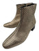 Gold&Rouge Shoe Size 42 Gold & Black Fabric Metallic Ankle Block Heel Booties Gold & Black / 42