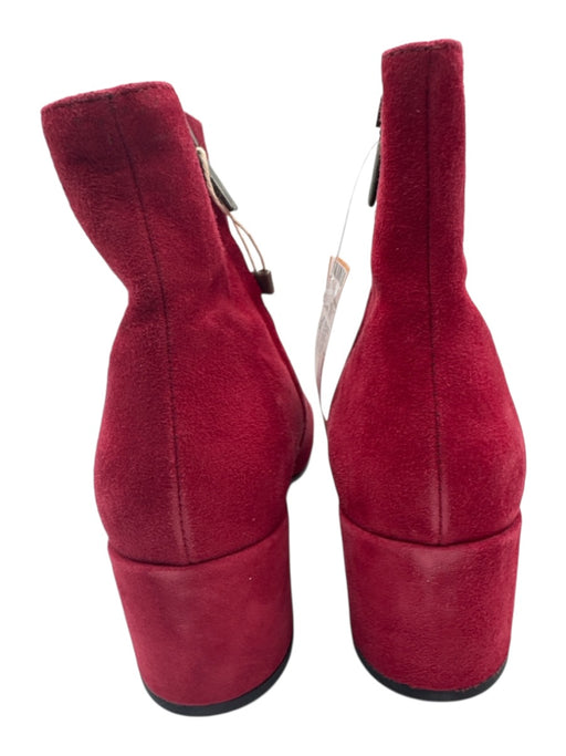 Bianca Di Shoe Size 38 Red Suede Side Zip Ankle Booties Red / 38