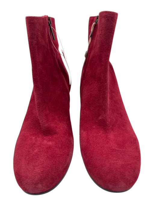 Bianca Di Shoe Size 38 Red Suede Side Zip Ankle Booties Red / 38
