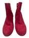 Bianca Di Shoe Size 38 Red Suede Side Zip Ankle Booties Red / 38