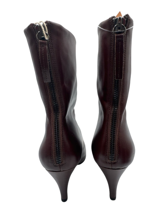 Bibi Lou Shoe Size 38 Brown Leather Back Zip Mid Heel Booties Brown / 38