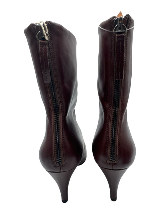 Bibi Lou Shoe Size 38 Brown Leather Back Zip Mid Heel Booties Brown / 38