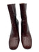 Bibi Lou Shoe Size 38 Brown Leather Back Zip Mid Heel Booties Brown / 38