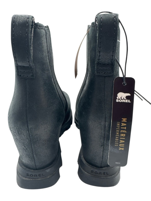 Sorel Shoe Size 6 Black Leather Elastic Wedge Ankle Booties Black / 6