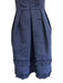 Oscar de la Renta Size 12 Navy Blue Silk Sleeveless Ruffle Collar Dress Navy Blue / 12