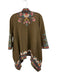 Johnny Was Size Small Brown & Multi Cotton Blend Embroidered Open Front Cardigan Brown & Multi / Small