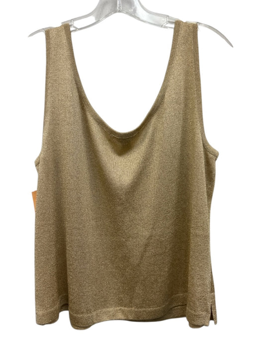 St. John Basics Size Large Gold Sparkle Sleeveless Top Gold / Large