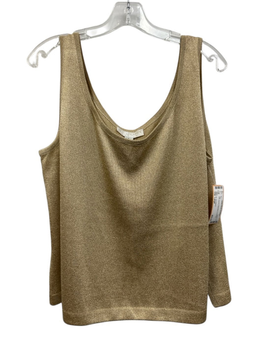 St. John Basics Size Large Gold Sparkle Sleeveless Top Gold / Large