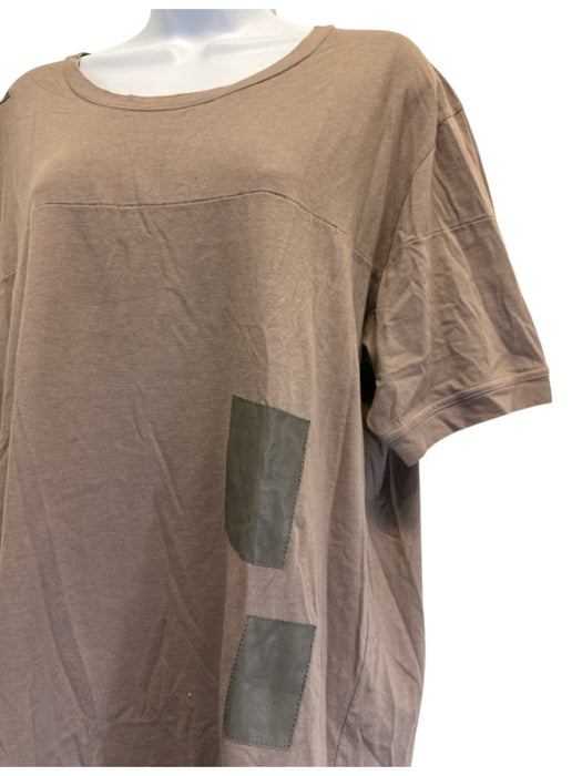 Bottega Veneta Size 52 Taupe Brown Cotton Blend Short Sleeve T-Shirt Dress Dress Taupe Brown / 52