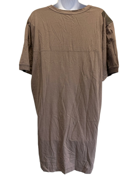 Bottega Veneta Size 52 Taupe Brown Cotton Blend Short Sleeve T-Shirt Dress Dress Taupe Brown / 52