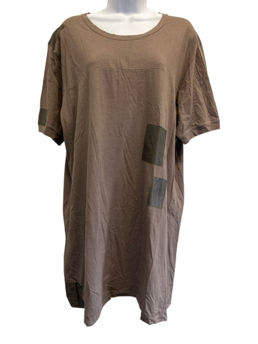 Bottega Veneta Size 52 Taupe Brown Cotton Blend Short Sleeve T-Shirt Dress Dress Taupe Brown / 52