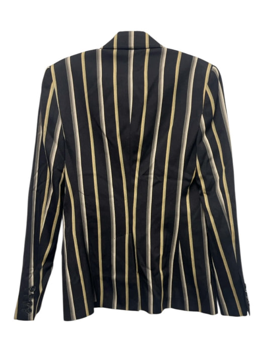 Stella McCartney Size 40 Black & Beige Print Wool Blend Stripe 1 Button Blazer Black & Beige Print / 40