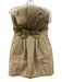 Dsquared Size 42 Beige Print Polyamide Blend Jeweled Detail Strapless Mini Dress Beige Print / 42