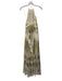 Reiss Size 8 Beige Print Viscose Floral Paisley Halter Maxi Dress Beige Print / 8