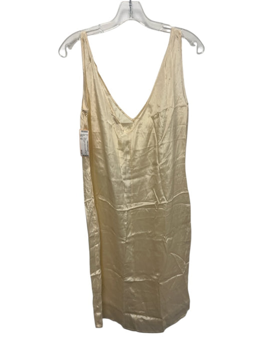 AMEN Size 44 Cream Viscose Sleeveless Slip Dress Cream / 44