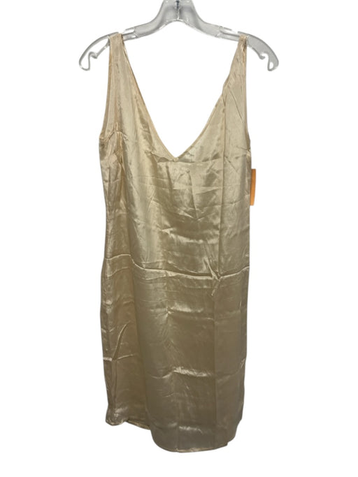 AMEN Size 44 Cream Viscose Sleeveless Slip Dress Cream / 44