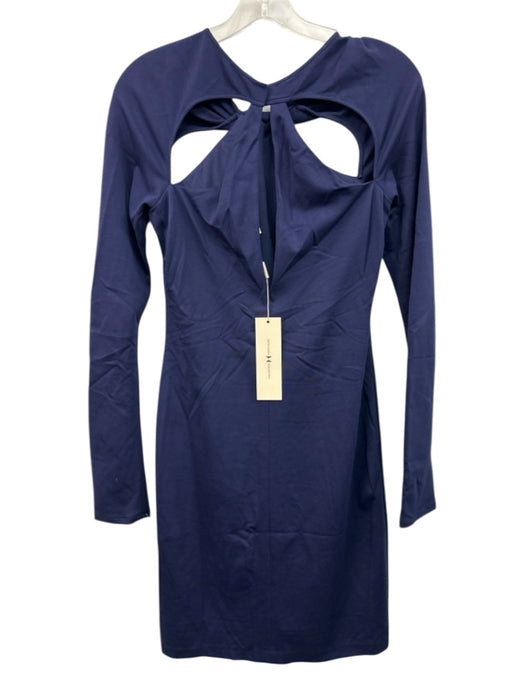 Halston Heritage Size 8 Navy Rayon Blend Long Sleeve Dress Navy / 8