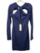 Halston Heritage Size 8 Navy Rayon Blend Long Sleeve Dress Navy / 8