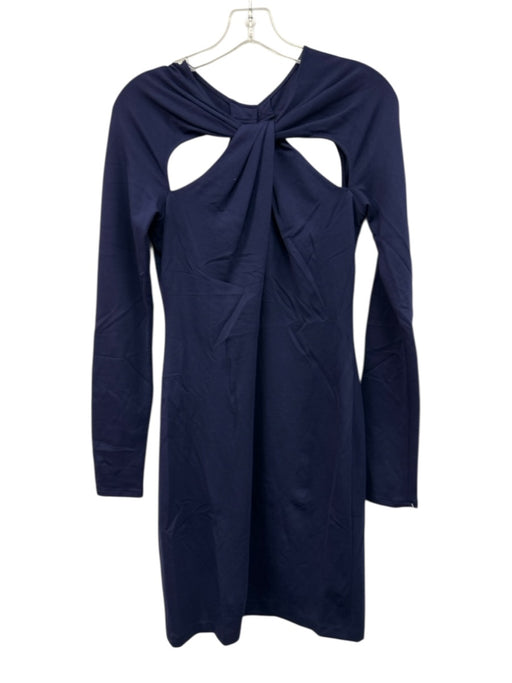Halston Heritage Size 8 Navy Rayon Blend Long Sleeve Dress Navy / 8