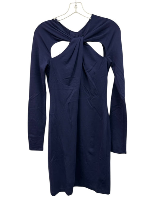 Halston Heritage Size 8 Navy Rayon Blend Long Sleeve Dress Navy / 8