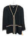 St. John Collection Size 14 Black Wool Blend Knit Long Sleeve Zipper Jacket Black / 14