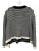 St. John Size 16 White Wool Blend Abstract Zip Up Long Sleeve Jacket White / 16