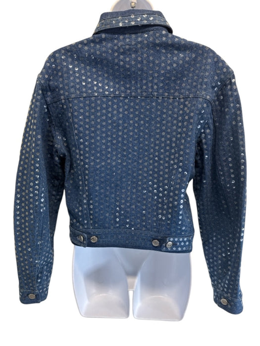 Moschino Jeans Size S/6 Blue Cotton Blend Denim Sequin Vintage Pant Set Blue / S/6