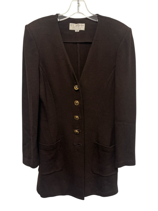 St. John Collection Size 10 Brown Wool Blend Gold Buttons Vintage Jacket Brown / 10