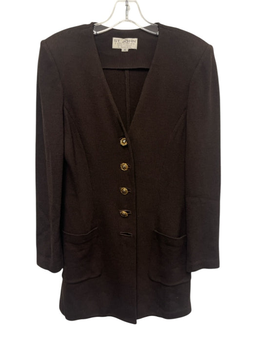 St. John Collection Size 10 Brown Wool Blend Gold Buttons Vintage Jacket Brown / 10