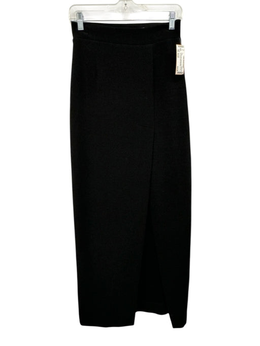 Lillie Rubin Size Small Black Missing Fabric Tag Slit Maxi Elastic Waist Skirt Black / Small