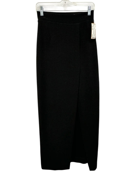 Lillie Rubin Size Small Black Missing Fabric Tag Slit Maxi Elastic Waist Skirt Black / Small