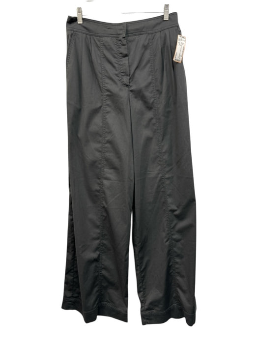 Max Mara Size 12 Gray Cotton Blend Straight Leg Pants Gray / 12