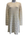 Missoni Size 42 Ivory Wool Blend Long Sleeve Chevron Dress Ivory / 42