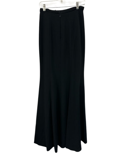 Theia Size 4 Black Missing Fabric Tag Back Zip Slit Maxi Formal Skirt Black / 4