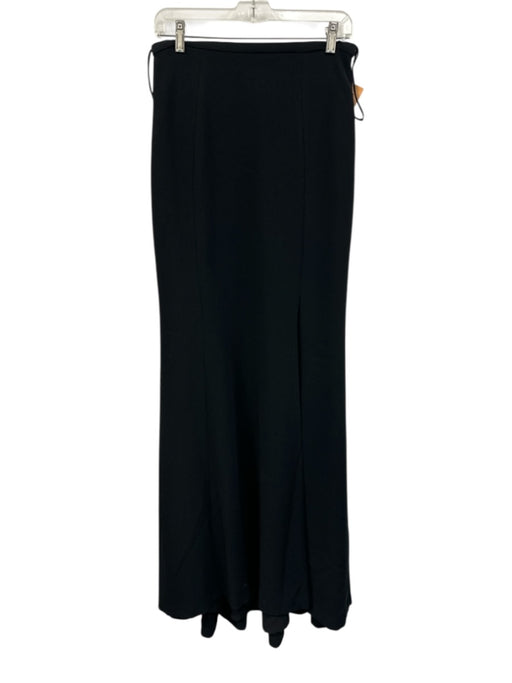 Theia Size 4 Black Missing Fabric Tag Back Zip Slit Maxi Formal Skirt Black / 4