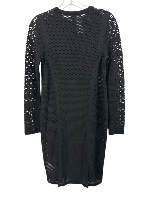 M Missoni Size 42 Black Viscose Blend Long Sleeve Holes Dress Black / 42