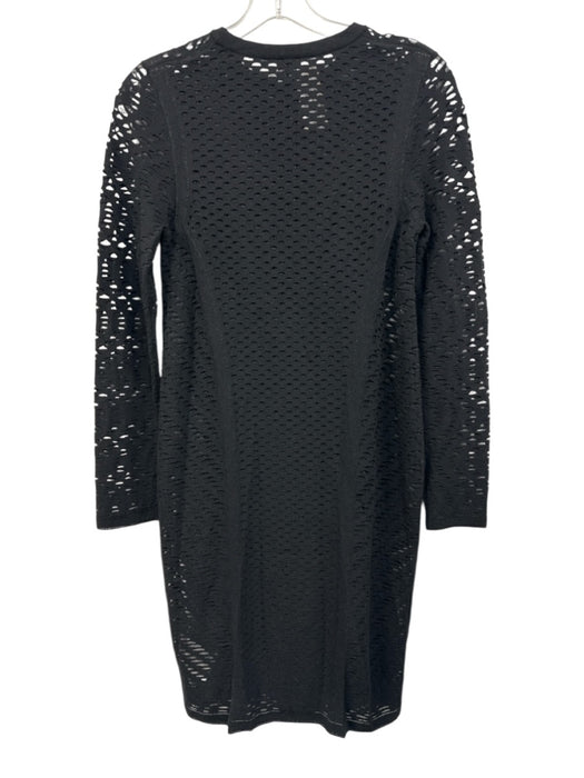 M Missoni Size 42 Black Viscose Blend Long Sleeve Holes Dress Black / 42