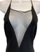 Galvan London Size Large Black Viscose Blend Rhinestone Halter Body Con Gown Black / Large