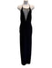 Galvan London Size Large Black Viscose Blend Rhinestone Halter Body Con Gown Black / Large