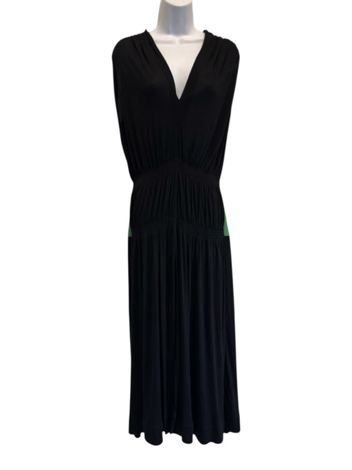 Givenchy Size 38 Black & Green Viscose Sleeveless Colorblock Dress Black & Green / 38
