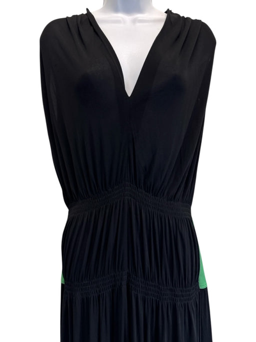 Givenchy Size 38 Black & Green Viscose Sleeveless Colorblock Dress Black & Green / 38