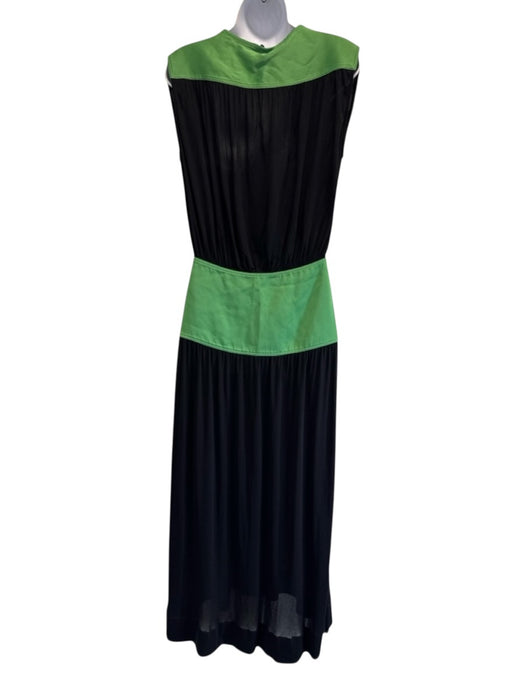 Givenchy Size 38 Black & Green Viscose Sleeveless Colorblock Dress Black & Green / 38